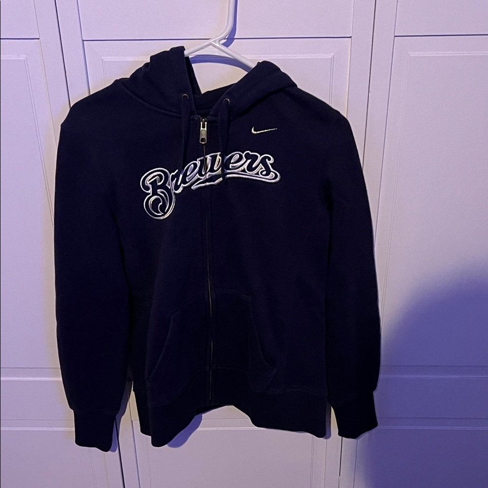 Women’s Size Small Nike Zip Up Milwaukee Brewers Hoodie